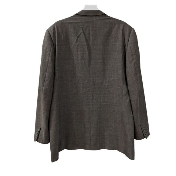 Ermenegildo Zegna x Neiman Marcus Plaid Taupe Wool Three Button Blazer Sz 46 US - Picture 2 of 7